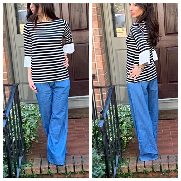 ✨LAST ONE ✨Black and white striped top - Picture 7 of 8